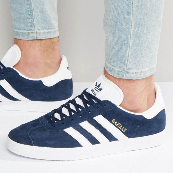 adidas originals navy suede gazelle sneakers